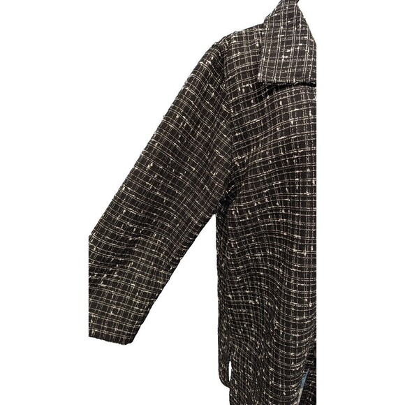 Caroline Rose‎ Boucle Tweed Crosshatch Front Big Buttons Vented Coat Jacket XL - Picture 4 of 10